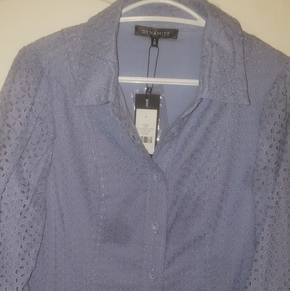 DYNAMITE blue collard dress SIZE MEDIUM - Picture 8 of 11